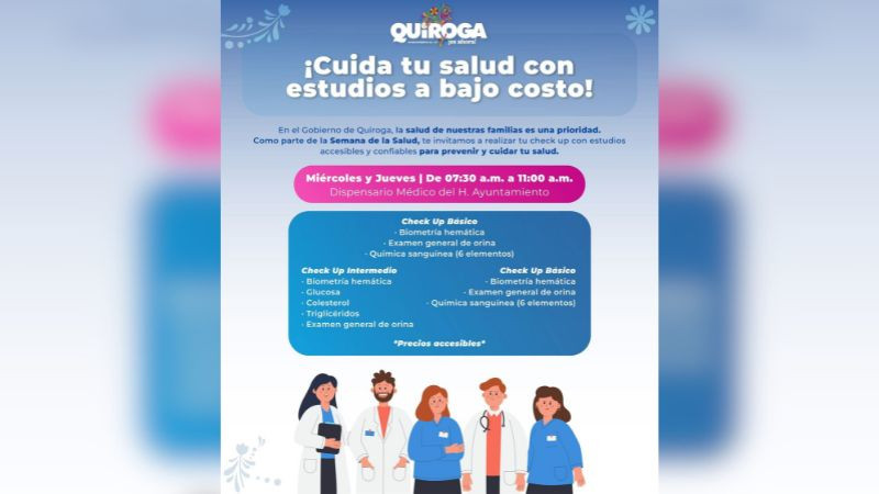 Invita Alma Mireya González Sánchez a aprovechar jornada de salud con estudios accesibles en Quiroga 