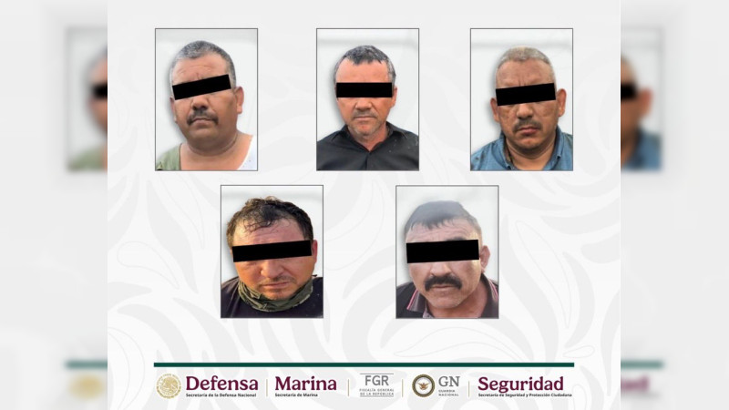 Caen cinco integrantes de célula criminal tras operativo coordinado en el sur de Sinaloa 