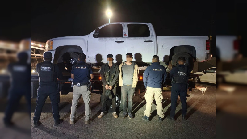 Operativo interinstitucional deja 5 detenidos y aseguramiento de vehículos y estupefaciente en Chucándiro y Apatzingán, Michoacán 