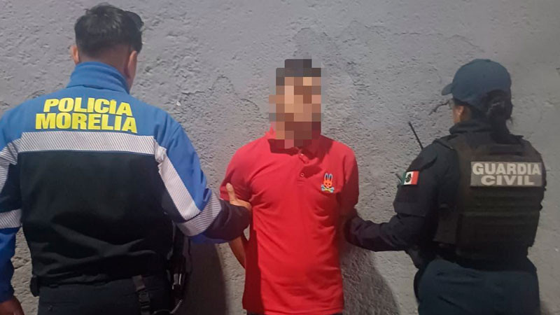 Cae presunto ladrón de tiendas Oxxo, en Morelia, Michoacán 