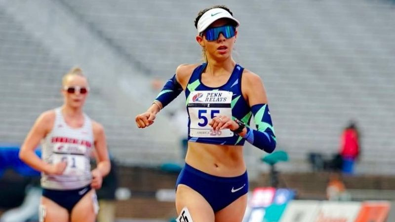 Alegna González gana oro y rompe récord mexicano en los 5,000 metros marcha en los Penn Relays 2026 