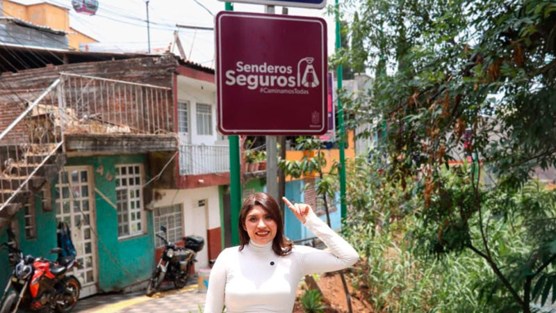 Senderos seguros del teleférico de Uruapan garantizan trayectos más dignos para todas 