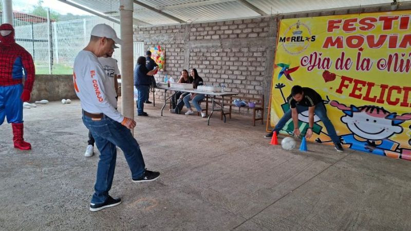 Lleva Julio César Conejo Alejos el Corredor Infantil a más comunidades y llena de alegría a la niñez de Morelos 