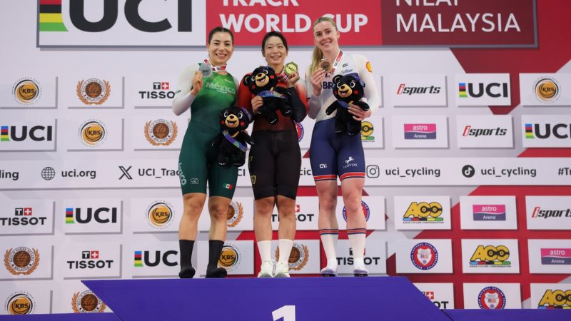 Daniela Gaxiola gana plata en keirin durante la Copa del Mundo de Ciclismo de Pista 