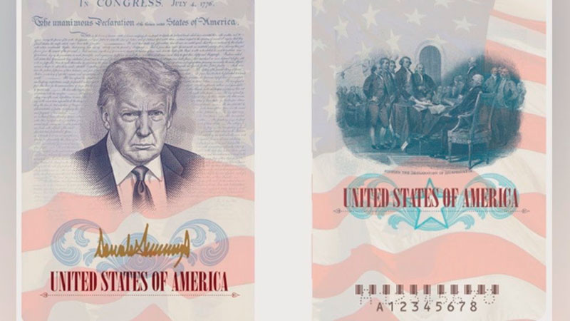 Imagen de Trump aparecerá en edición especial del pasaporte por aniversario 250 de EEUU 