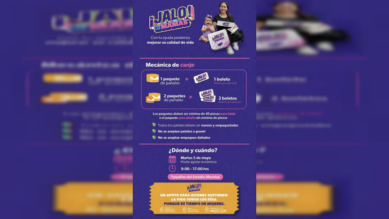 ¡A canjear boletos para “El Buki”! Bedolla anuncia dinámica de pañales por boletos para el concierto gratuito 