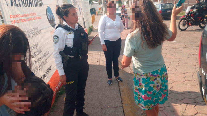 Localizan y entregan a niña extraviada en el fraccionamiento Villas de la Loma, de Morelia, Michoacán  