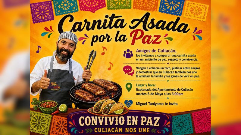 Convocan a “carnita asada por la paz” en Culiacán tras licencias de autoridades 