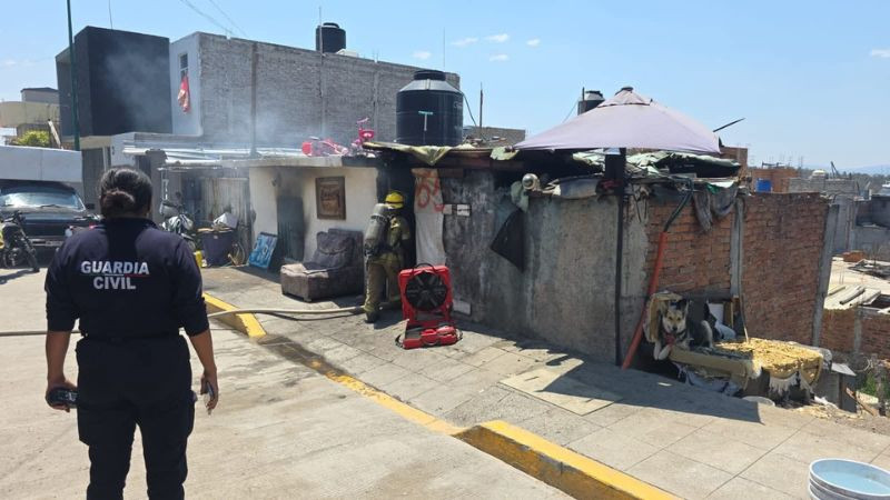 Se incendia vivienda en Morelia, Michoacán; solo hubo daños materiales 