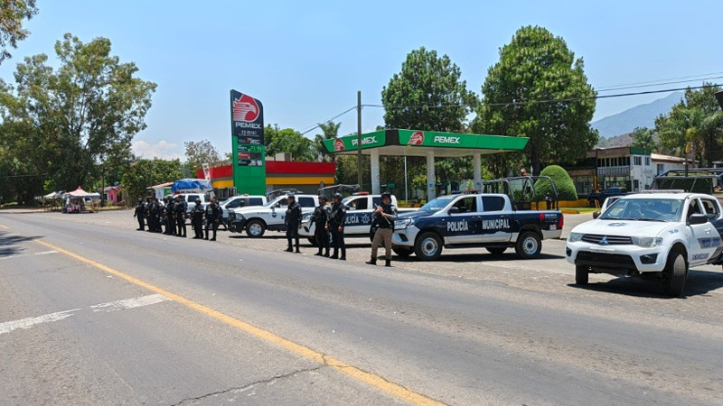 La Guardia Civil y Policías Municipales, despliegan operativo en Chilchota, Jacona y Tangancícuaro, Michoacán 