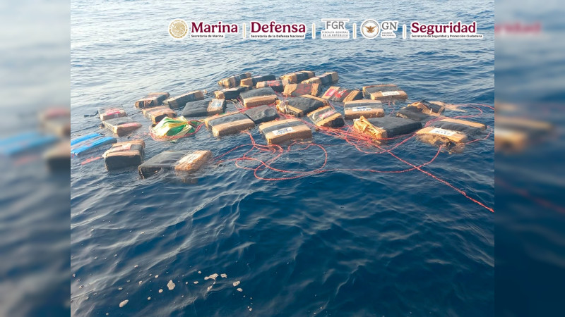 Marina incauta más de dos toneladas de estupefaciente en el Golfo de Tehuantepec 