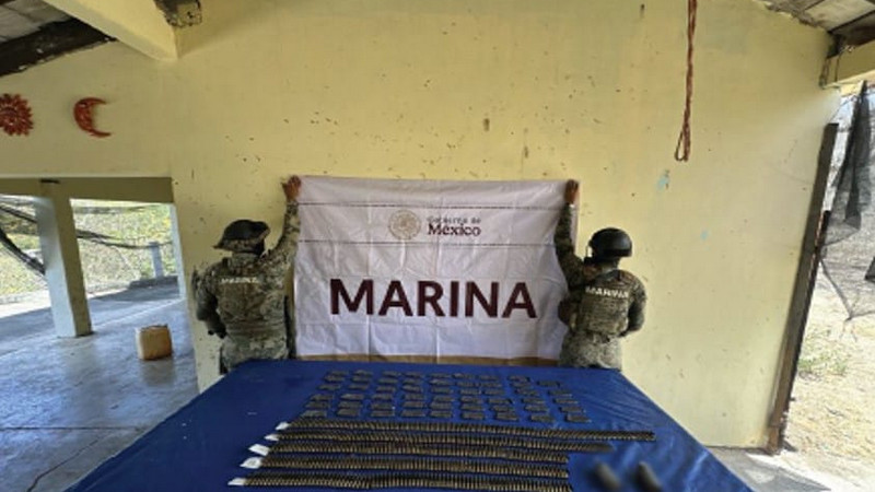 Aseguran armas, explosivos y más de mil cartuchos en operativo en Elota, Sinaloa 
