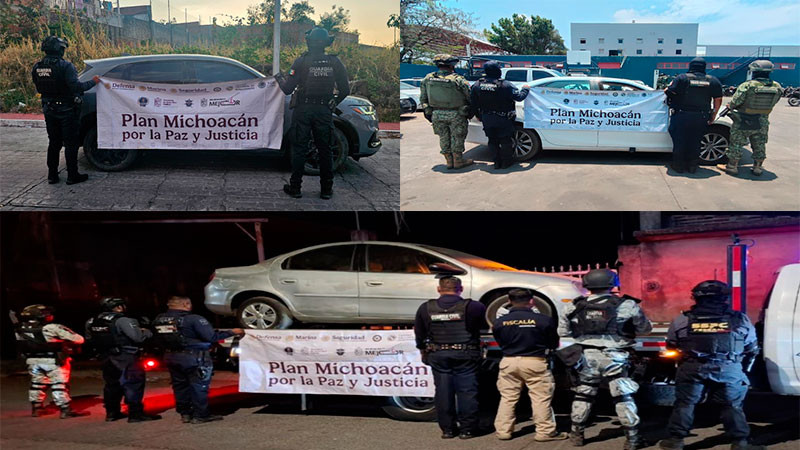 Recupera la Guardia Civil tres vehículos robados en distintos municipios de Michoacán 
