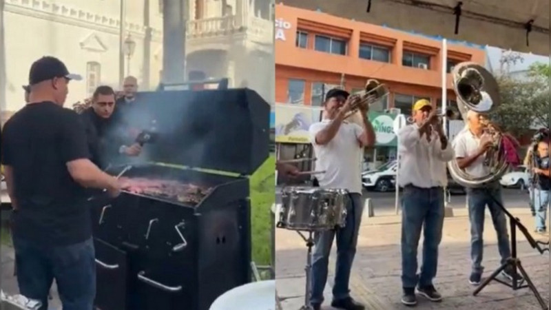 “Carnita asada por la paz”: con comida y música de banca ciudadanos de Sinaloa exigen fin a la violencia tras salida de Rocha Moya 
