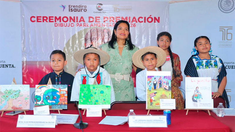 Congreso de Michoacán premia a las y los niños ganadores del del concurso “Dibujo Parlamentario 2026”  