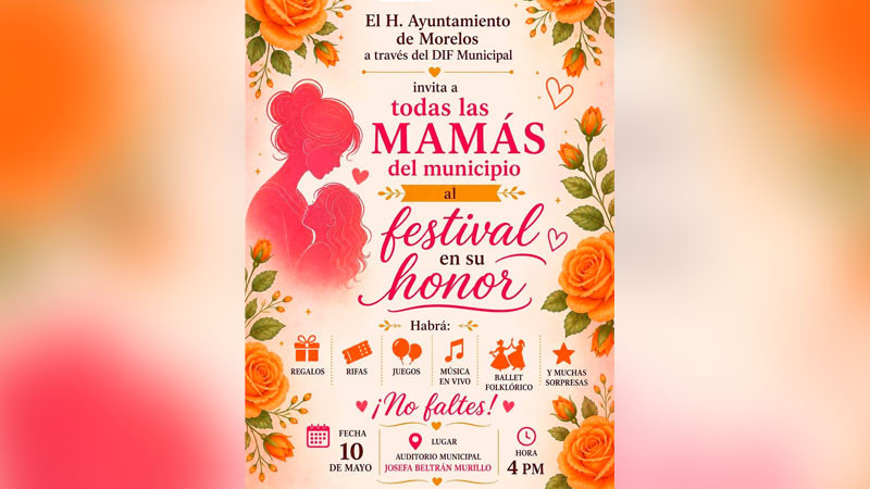 Convoca Julio César Conejo Alejos a las mamás y familias de Morelos a celebrar en grande este 10 de mayo 