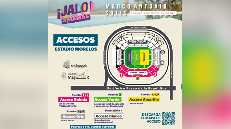 Listos los accesos al Estadio Morelos para el concierto del Buki 