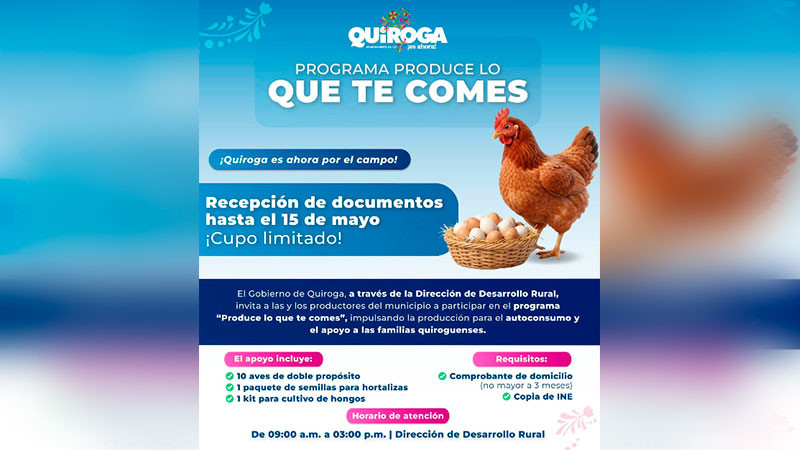 Quiroga impulsa el autoconsumo y fortalece al campo con el programa “Produce lo que te comes” 