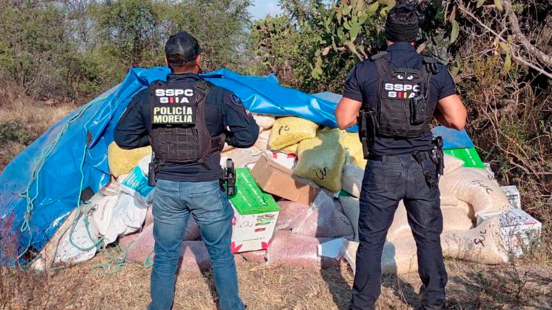 Recupera la Policía Morelia mercancía robada de empresa de abarrotes en salida a Mil Cumbres 