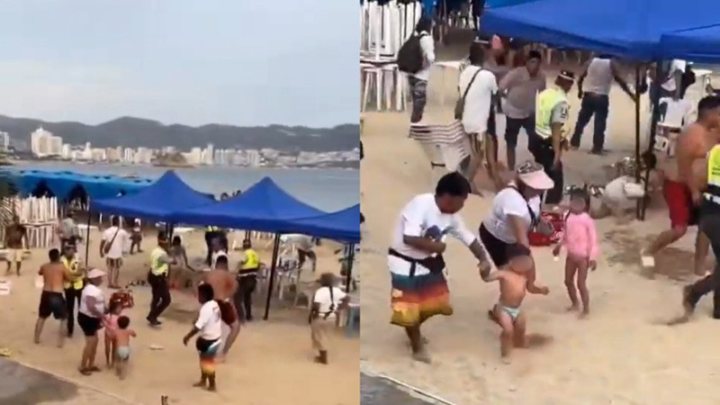 Campal en playa de Acapulco desata pánico entre turistas y familias en vísperas del Día de las Madres 