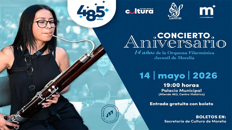 Invita SeCultura Morelia a concierto por los 14 años de Laofim  