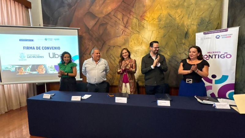 Firma Secretaría de la Mujer y Uber convenio de colaboración para brindar traslados seguros a mujeres en Querétaro 