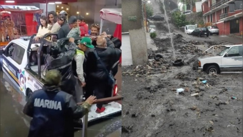 Fuertes lluvias provocan inundaciones, deslaves y caos vial en varios municipios del Edomex 