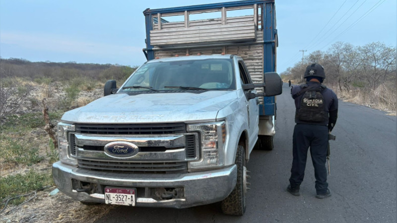 En Parácuaro, Michoacán, Guardia Civil se enfrenta contra robacarros y recupera camioneta  