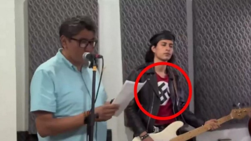 Senador de Morena desata polémica por video junto a músico con playera nazi 