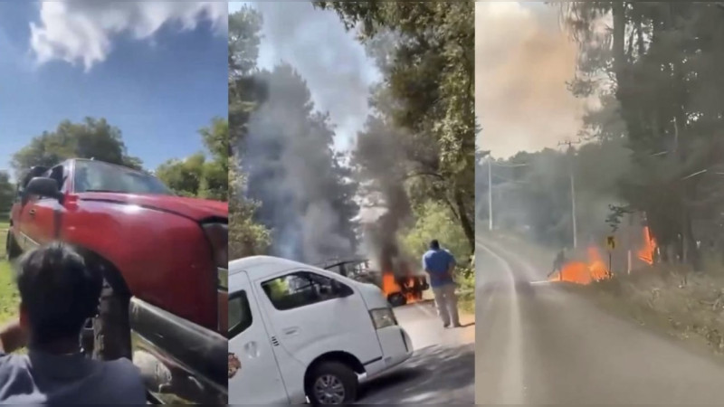 Atrapados jornaleros en balaceras entre huertas de aguacate en Charapan, Michoacán; bloqueos, quemas y tiroteos paralizaron la región  