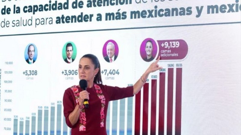 Sheinbaum promete más de 9 mil nuevas camas de hospital; inversión en salud superará los 181 mil mdp hacia 2030 