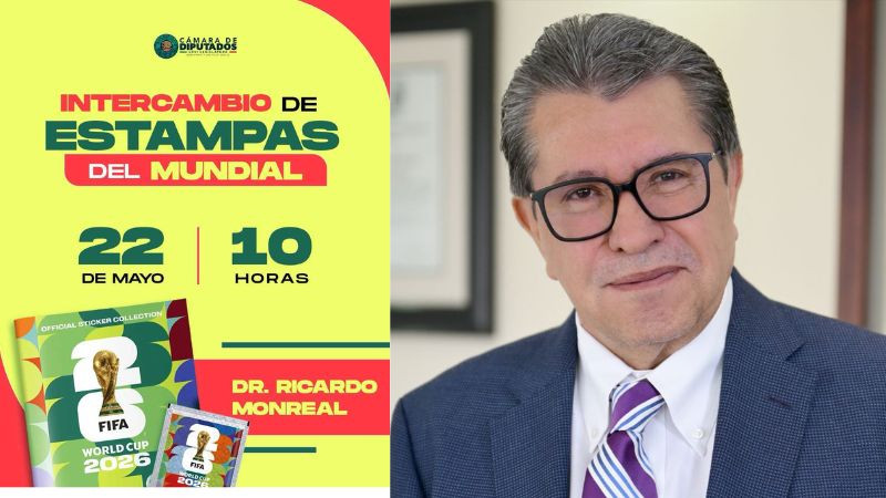 Ricardo Monreal organizará intercambio de estampas del Mundial 2026 en la Cámara de Diputados 