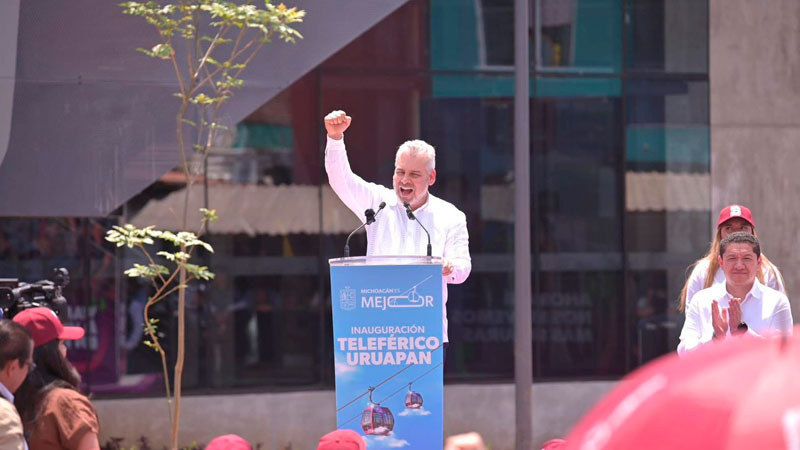 Con más de 515 mil pasajeros, teleférico de Uruapan impulsa la movilidad y la atracción turística: Bedolla 
