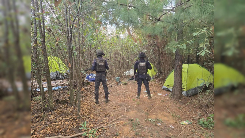 Destruyen campamento en Nahuatzen tras ataques de grupos armados en la Meseta Purépecha de Michoacán 