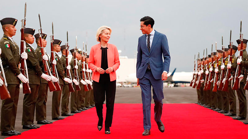 Arriba a México Ursula von der Leyen; firmará el Acuerdo Global Modernizado entre México y la Unión Europea 