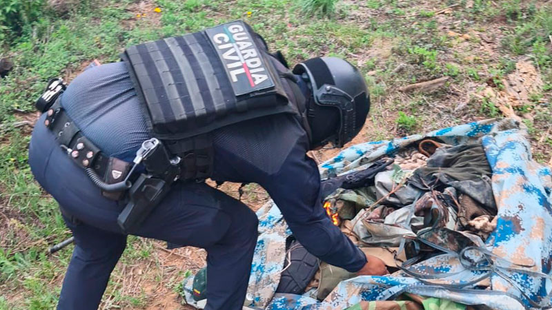 En Charapan, Michoacán, localiza y destruye Guardia Civil un campamento ilícito 
