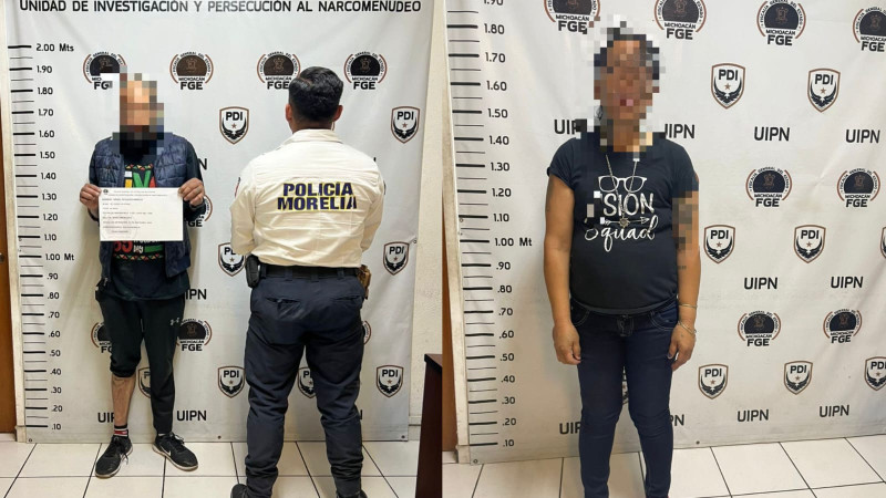 Por presuntos delitos contra la salud, la Policía Morelia detiene a dos sujetos  