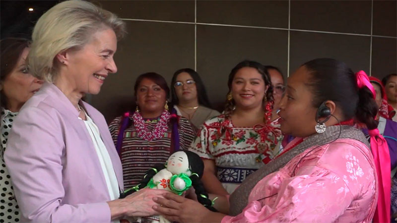 Califica Ursula von der Leyen como inolvidable su visita al Museo Nacional de Antropología en México 