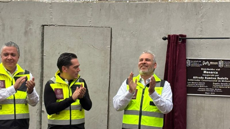 Bedolla inaugura Distribuidor Vial Monarca en Morelia 