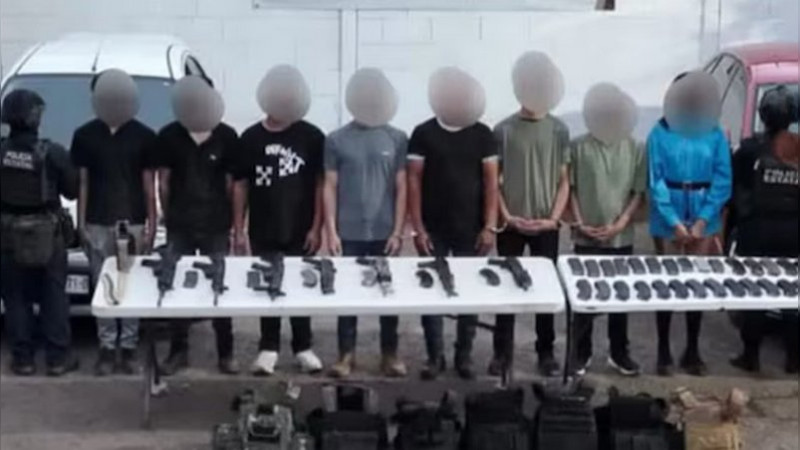 Caen ocho presuntos criminales armados en Culiacán; había menores entre los detenidos