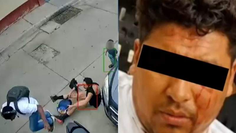 Sujeto acosa y hace tocamientos indebidos a mujer en calles de Oaxaca; vecinos lo someten 