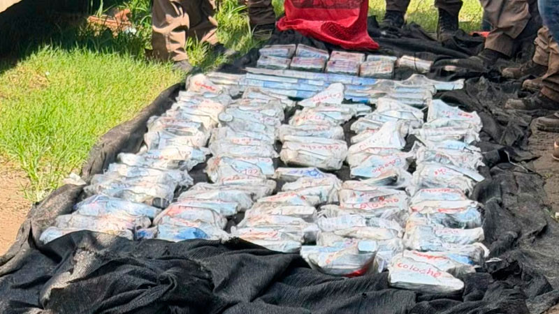 Encuentran más de 100 armas y estupefacientes dentro de tráiler abandonado en Tapachula, Chiapas 