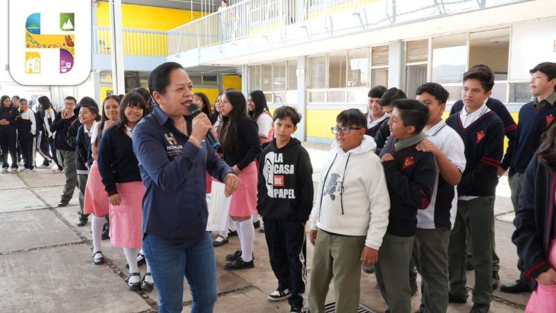 Inauguran segunda etapa de techumbre en la Secundaria Melchor Ocampo de Hidalgo 