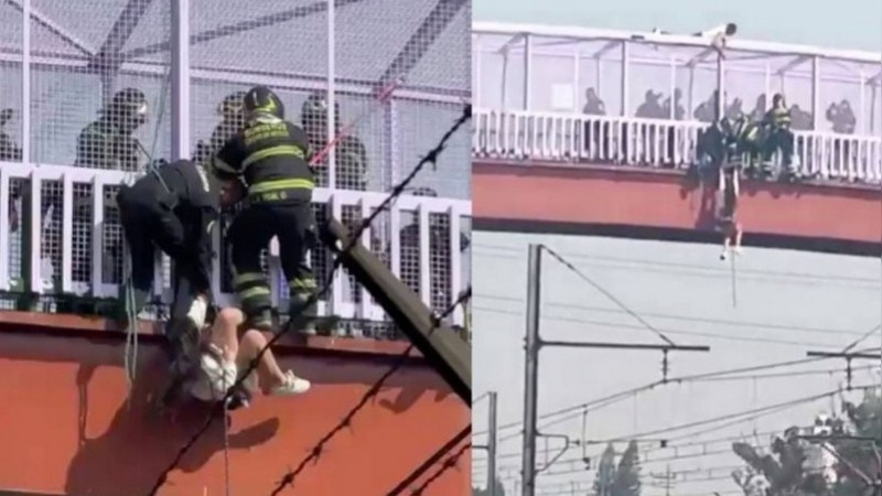 Mujer cae a vías del Metro Línea A tras lanzarse desde puente peatonal en CDMX 