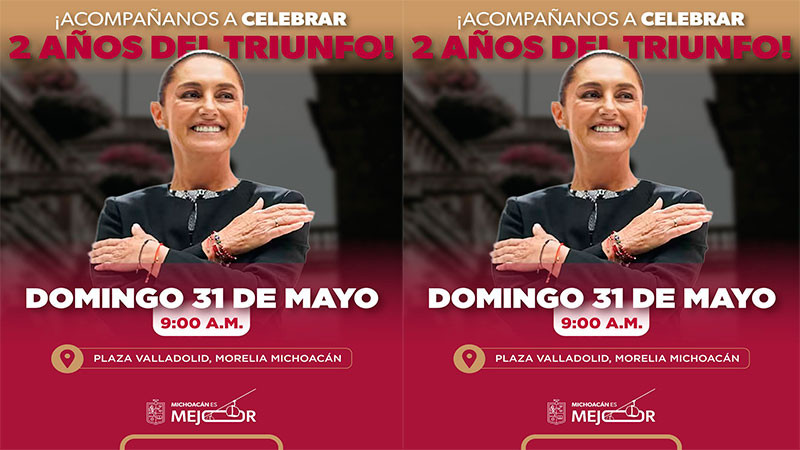Convoca Bedolla a michoacanos a celebrar dos años de la 4T junto a Claudia Sheinbaum 
