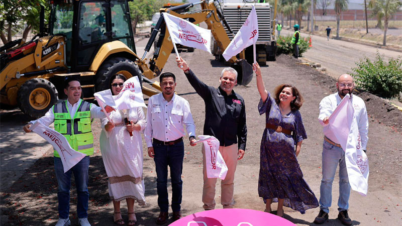 Arranca Bedolla rehabilitación del boulevard Lázaro Cárdenas de Yurécuaro 