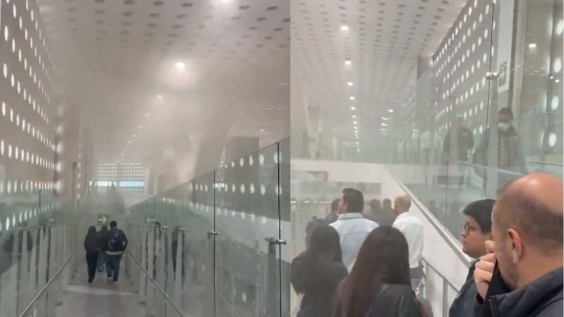 Reportan presencia de humo en Terminal 2 del AICM; descartan personas lesionadas 