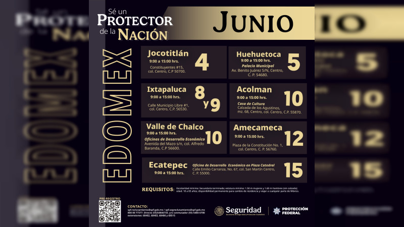 SPF mantiene abierta convocatoria para convertirse en “Protector de la Nación”; ofrece salario de más de 13 mil pesos 