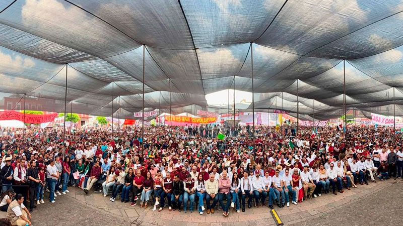 Estima Bedolla más de 20 mil asistentes a Plaza Valladolid por informe de Sheinbaum 