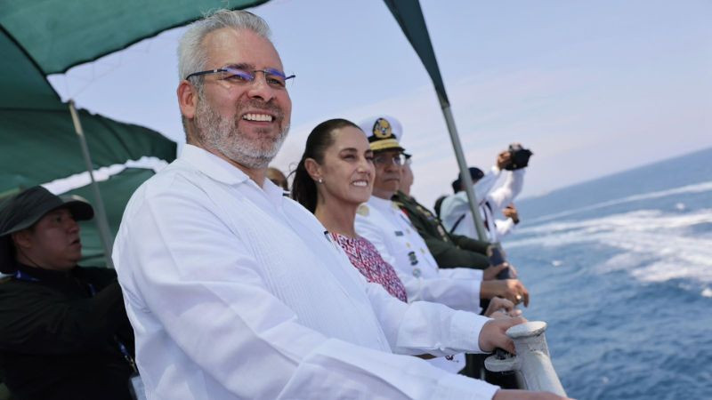 Bedolla y Sheinbaum honran a la Marina Armada desde Michoacán 